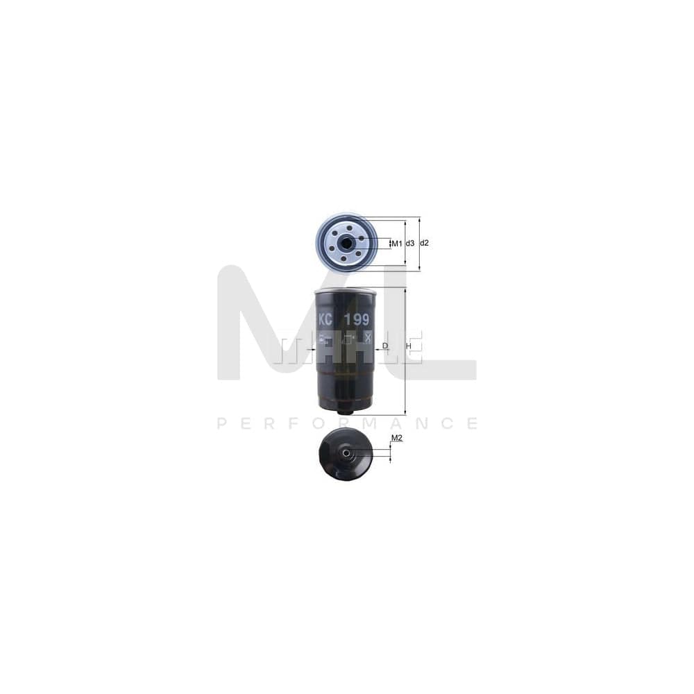 MAHLE ORIGINAL KC 199 Fuel filter Spin-on Filter | ML Performance Car Parts