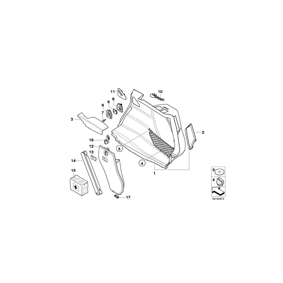 Genuine BMW 51477133708 E81 E87 E91 Cover Seat-Back Clip, Right SCHWARZ (Inc. 330xd, 320xd & 116i 2.0) | ML Performance UK Car Parts