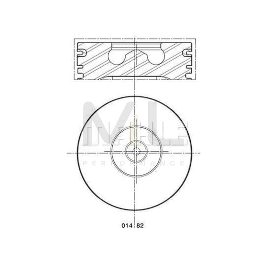 MAHLE ORIGINAL 014 82 02 Piston for FORD TRANSIT 94,67 mm, with piston ring carrier, without cooling duct | ML Performance Car Parts