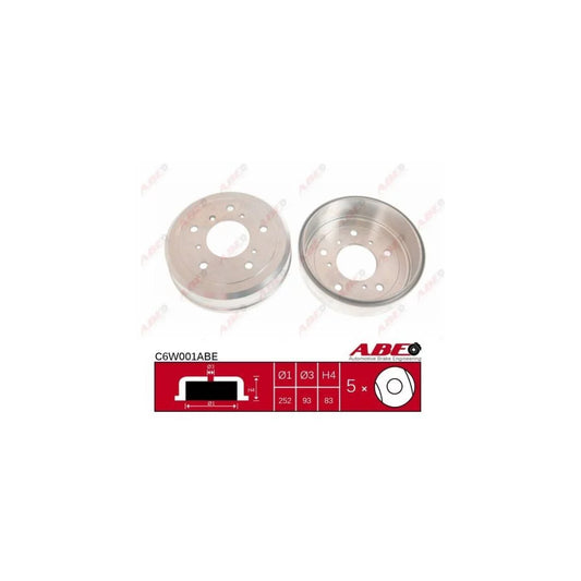 ABE C6W004ABE Brake Drum For Vw Transporter
