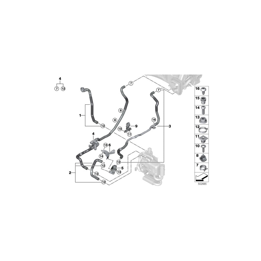 Genuine BMW 11519488175 G07 G06 G05 Bracket Coolant Relay Valve (Inc. X5 M50iX, X7 M50iX & X6 M50iX) | ML Performance UK Car Parts