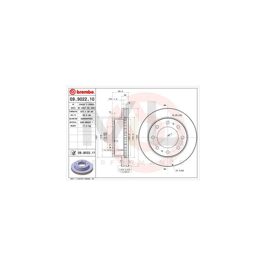 BREMBO COATED DISC LINE 09.9022.11 Brake Disc Internally Vented, Coated | ML Performance Car Parts