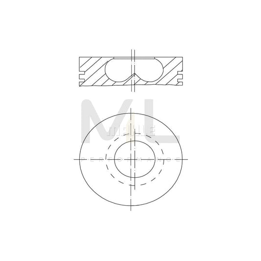 MAHLE ORIGINAL 007 04 02 Piston 93,6 mm, with piston ring carrier, without cooling duct | ML Performance Car Parts
