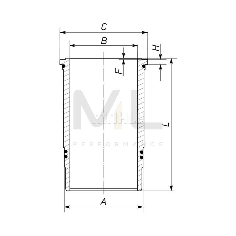 MAHLE ORIGINAL 439 WN 02 01 Cylinder Sleeve 122,0mm | ML Performance Car Parts