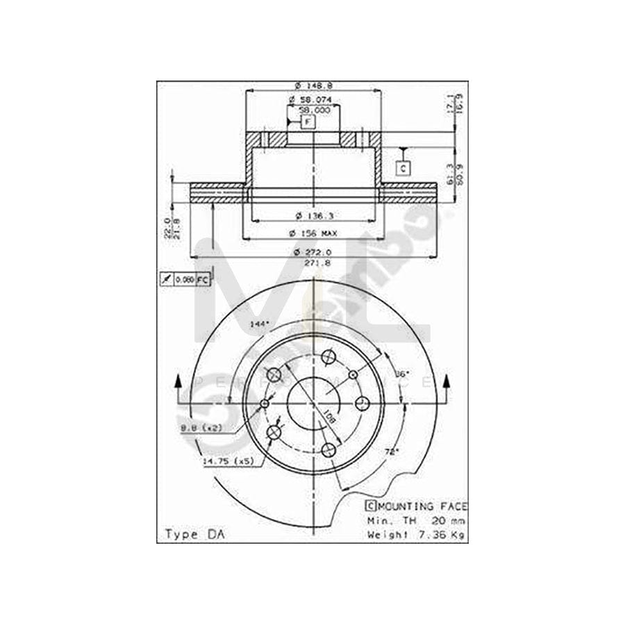BREMBO 09.3800.10 Brake Disc Internally Vented | ML Performance Car Parts