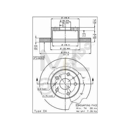 BREMBO 09.3800.10 Brake Disc Internally Vented | ML Performance Car Parts