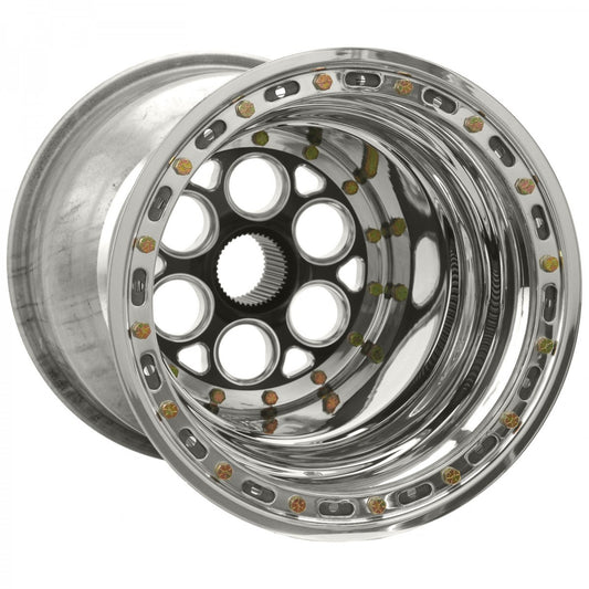 Weld 735B-51526 Magnum Sprint Wheel 15x15 42-Spline ET0 BS6 Black Center - Polished Shell