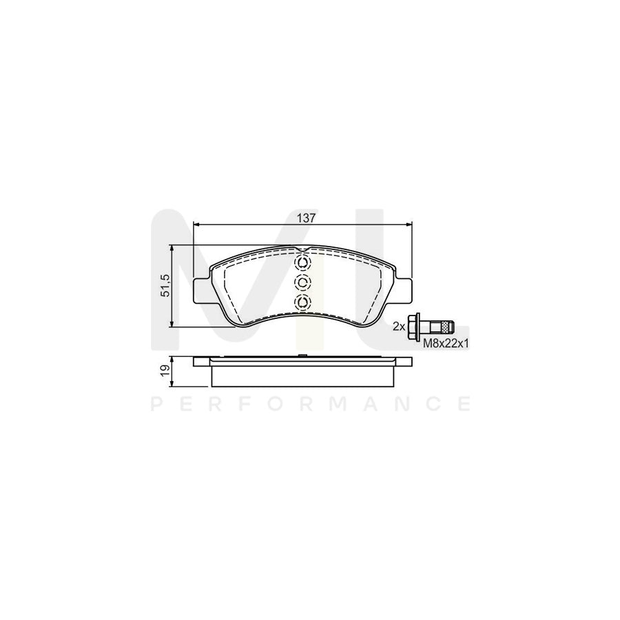 Bosch 0986495051 Brake Pad Set With Mounting Manual BP318 | ML Performance Car Parts