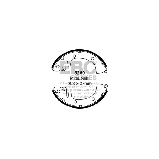EBC 5260 Hyundai Mitsubishi Rear Brake Shoes 1 | ML Performance UK Car Parts