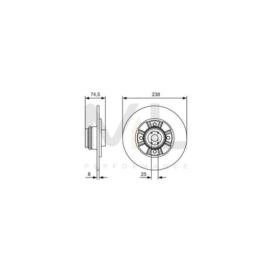 BOSCH 0 986 479 A48 Brake Disc for RENAULT 19 Solid, Oiled, with ABS sensor ring, with wheel bearing | ML Performance Car Parts