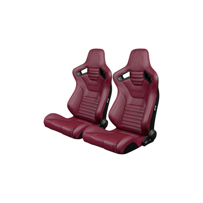 BRAUM Elite-X Series Racing Seats (Maroon Leatherette) – Pair | ML Performance UK Car Parts