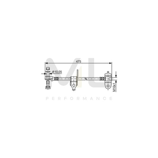 BOSCH 1 987 481 045 Brake Hose for FORD TRANSIT 463mm, M10x1 | ML Performance Car Parts