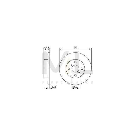 BOSCH 0 986 479 R87 Brake Disc for TOYOTA COROLLA Solid, Oiled | ML Performance Car Parts