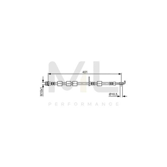 BOSCH 1 987 481 700 Brake Hose 401mm, M10x1 | ML Performance Car Parts