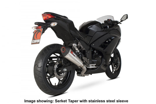 Scorpion RKA96SYSCEO Kawasaki Serket Taper Full System - Carbon Fibre Sleeve (Ninja 300 / Z300) | ML Performance UK UK