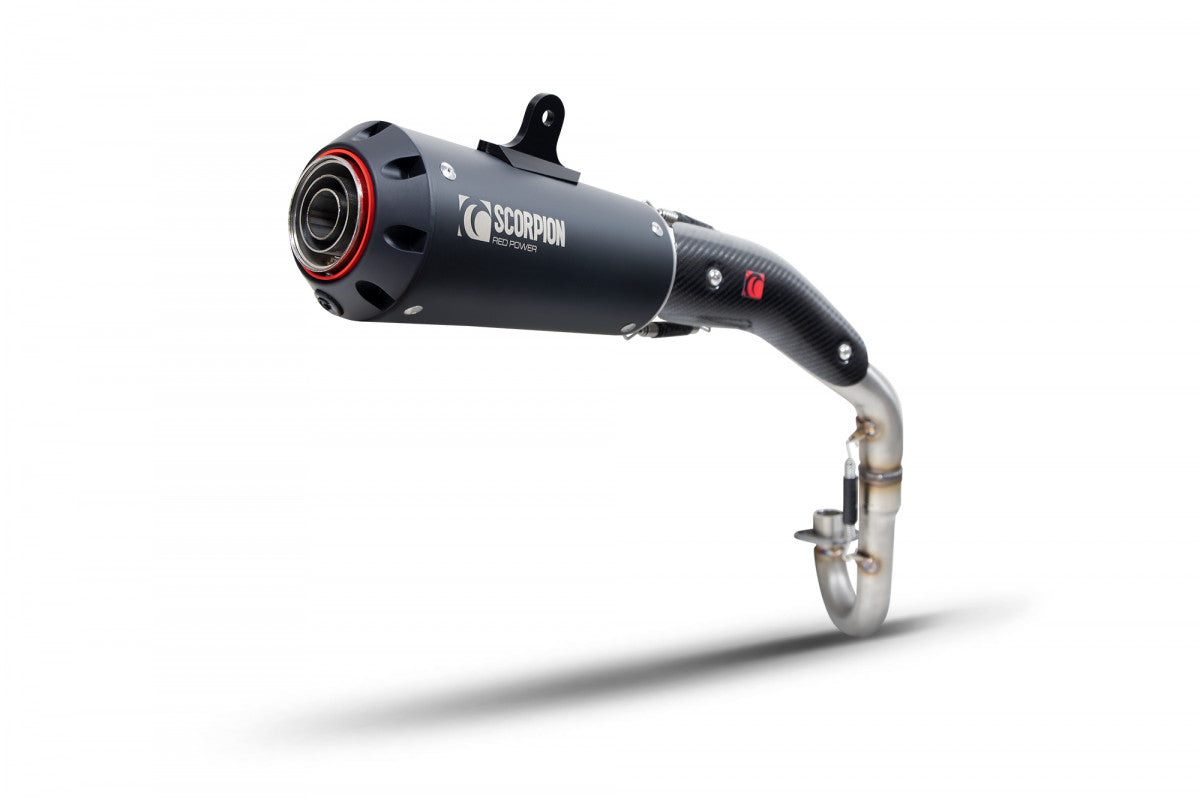 Scorpion PHA193SYSBCER Honda Monkey Red Power Full System - Black Ceramic Coated Sleeve | ML Performance UK UK