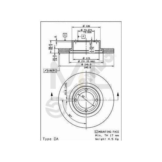 BREMBO 09.5619.10 Brake Disc Internally Vented | ML Performance Car Parts
