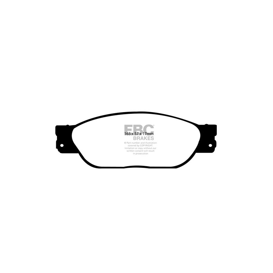 EBC PD01KF606 Ford Jaguar Lincoln Greenstuff Front Brake Pad & Plain Disc Kit  - Girling/TRW Caliper (Inc. Thunderbird, S-Type, LS) 2 | ML Performance UK Car Parts