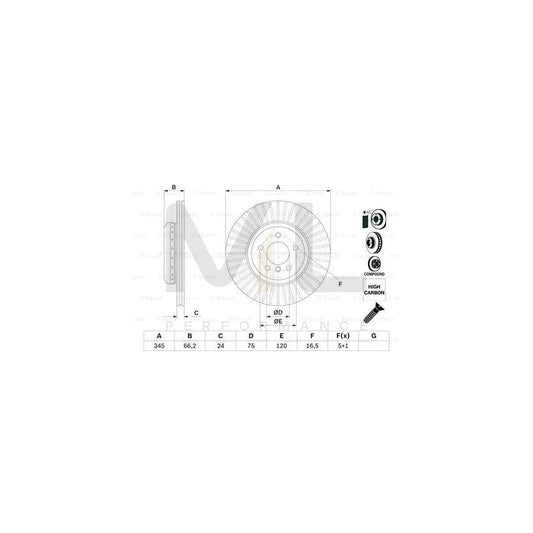 BOSCH 0 986 479 E17 Brake Disc Two-piece brake disc, Vented, Coated, High-carbon, with bolts/screws | ML Performance Car Parts