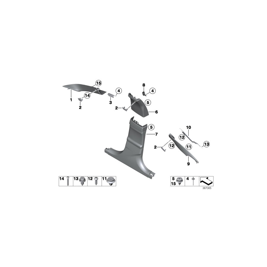 Genuine BMW 51437277124 Cover, B-Column Upper Right EVERESTGRAU (Inc. 640dX, 650iX 4.4 & 640d) | ML Performance UK