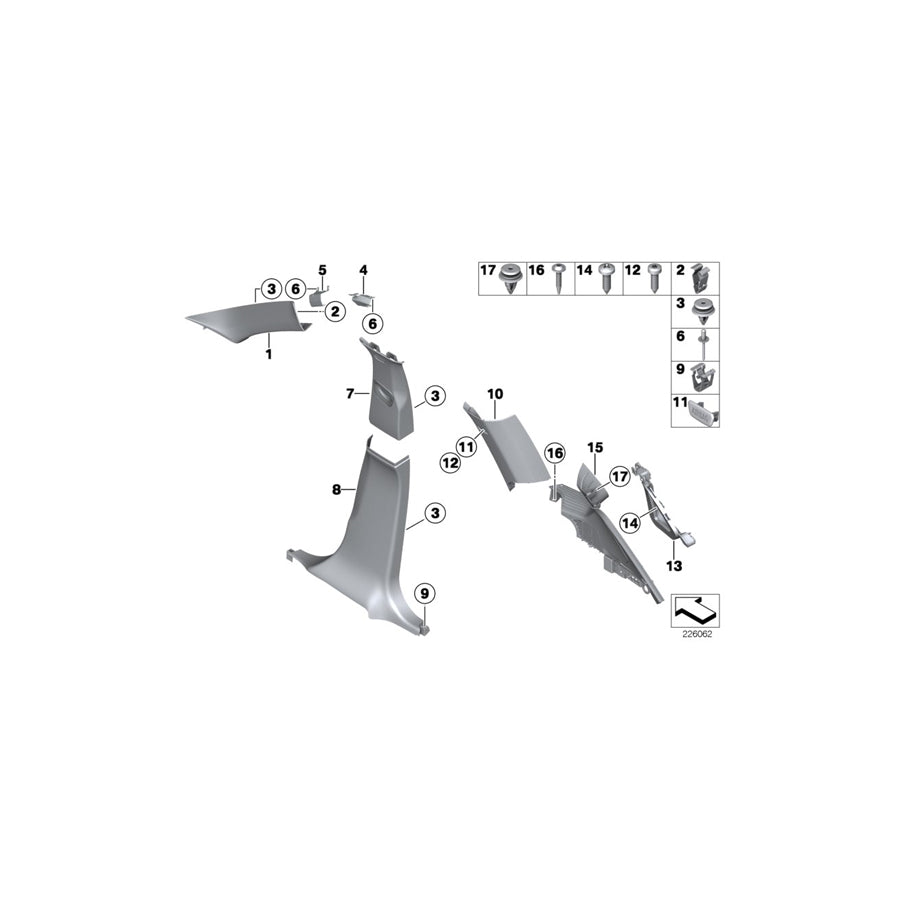 Genuine BMW 51437229078 F25 Cover, Column D, Right GRAU (Inc. X3 35iX, X3 30dX & X3 28iX) | ML Performance UK