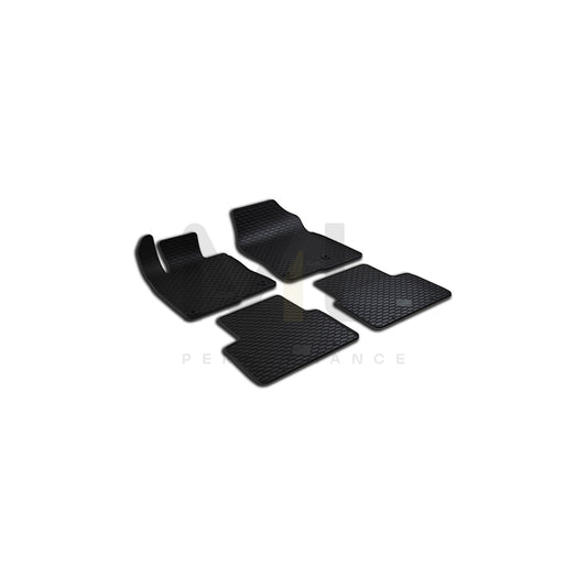 WALSER 50823 Floor mat set for HONDA Civic X Hatchback (FC,FK) Elastomer, Front and Rear, Quantity: 4, Black | ML Performance Car Parts