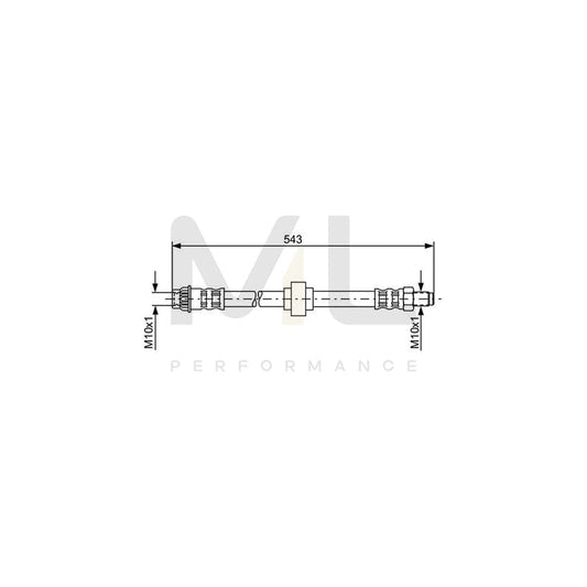 BOSCH 1 987 476 916 Brake Hose 512mm, M10x1 | ML Performance Car Parts