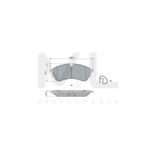 Bosch 0986424929 Brake Pad Set For Vw Crafter With Anti-Squeak Plate, With Mounting Manual, With Spring BP2547 | ML Performance Car Parts