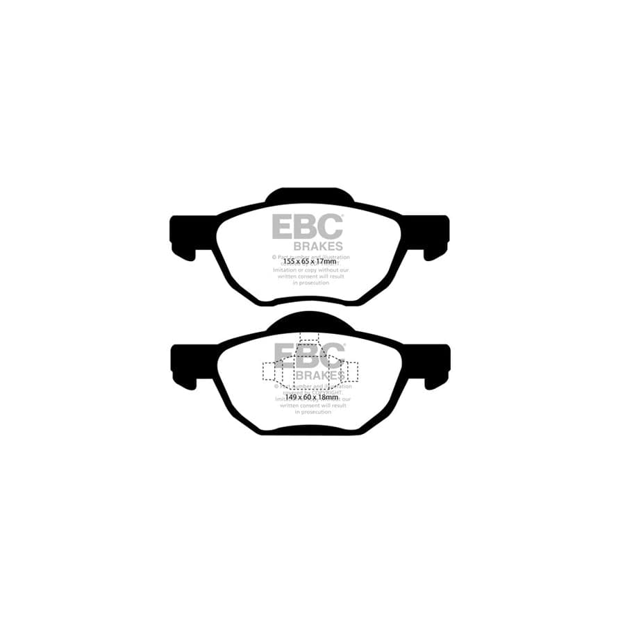 EBC DP51525NDX Honda Accord Bluestuff NDX Front Brake Pads  - Girling/TRW/Akebono Caliper 2 | ML Performance UK Car Parts