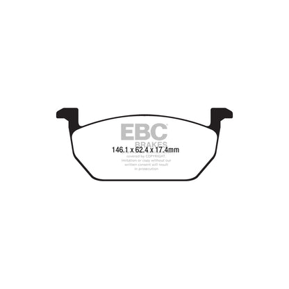 EBC PD13KF896 Audi Seat VW Yellowstuff Front Brake Pad & GD Disc Kit - Girling/TRW Caliper (Inc. A1, Arona, Polo) 2 | ML Performance UK Car Parts