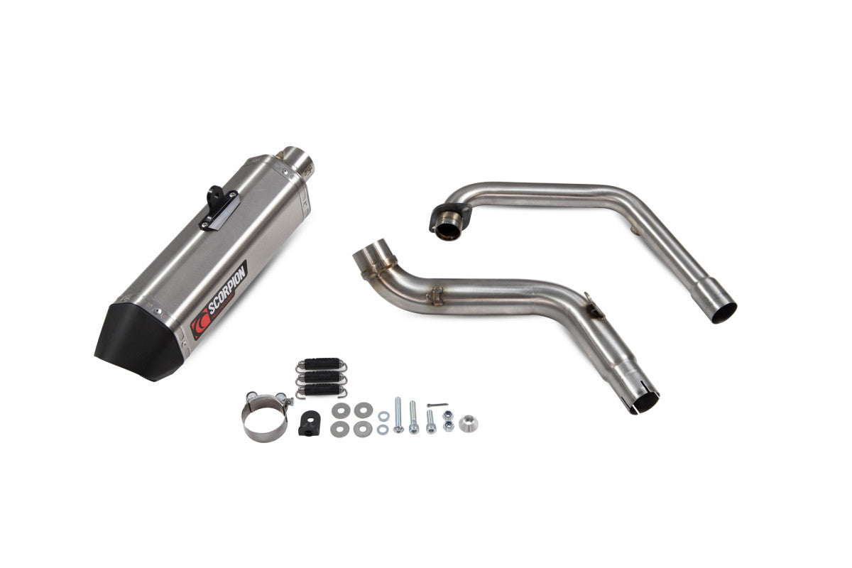 Scorpion RHA183SYSSEO Honda CB125 R Serket Parallel Full System - Brushed Stainless Steel Sleeve | ML Performance UK UK