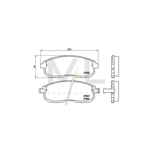 Brembo P 56 021 Brake Pad Set With Acoustic Wear Warning | ML Performance Car Parts