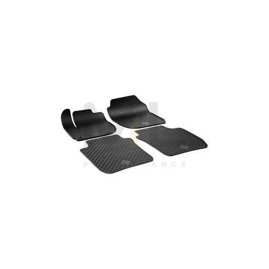 WALSER RubberLine 50859 Floor mat set Elastomer, Front and Rear, Quantity: 4, Black | ML Performance Car Parts