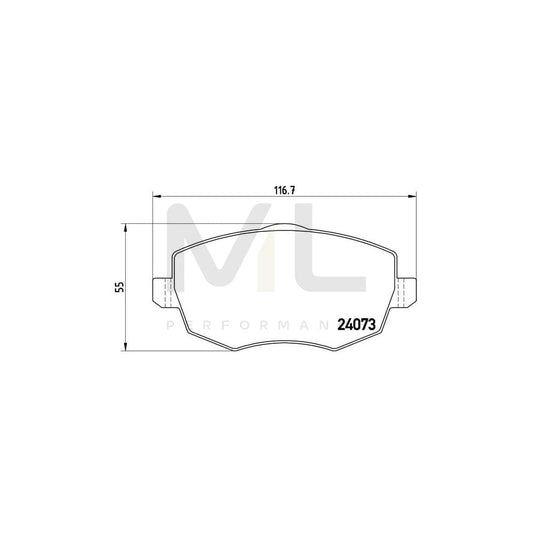 Brembo P 23 095 Brake Pad Set For Lancia Ypsilon Ii (843) Excl. Wear Warning Contact | ML Performance Car Parts