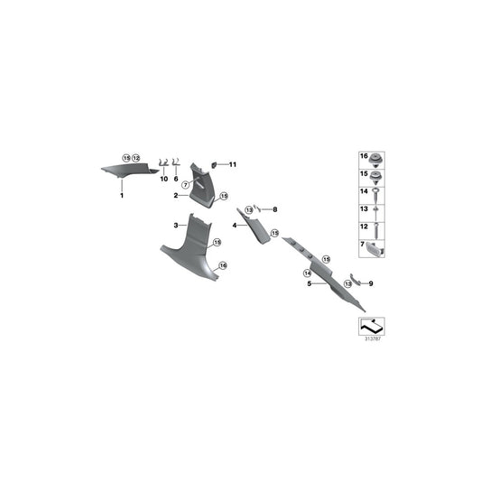 Genuine BMW 51437305516 Right Column A Cover EVERESTGRAU (Inc. 320d, 328i & 340i) | ML Performance UK
