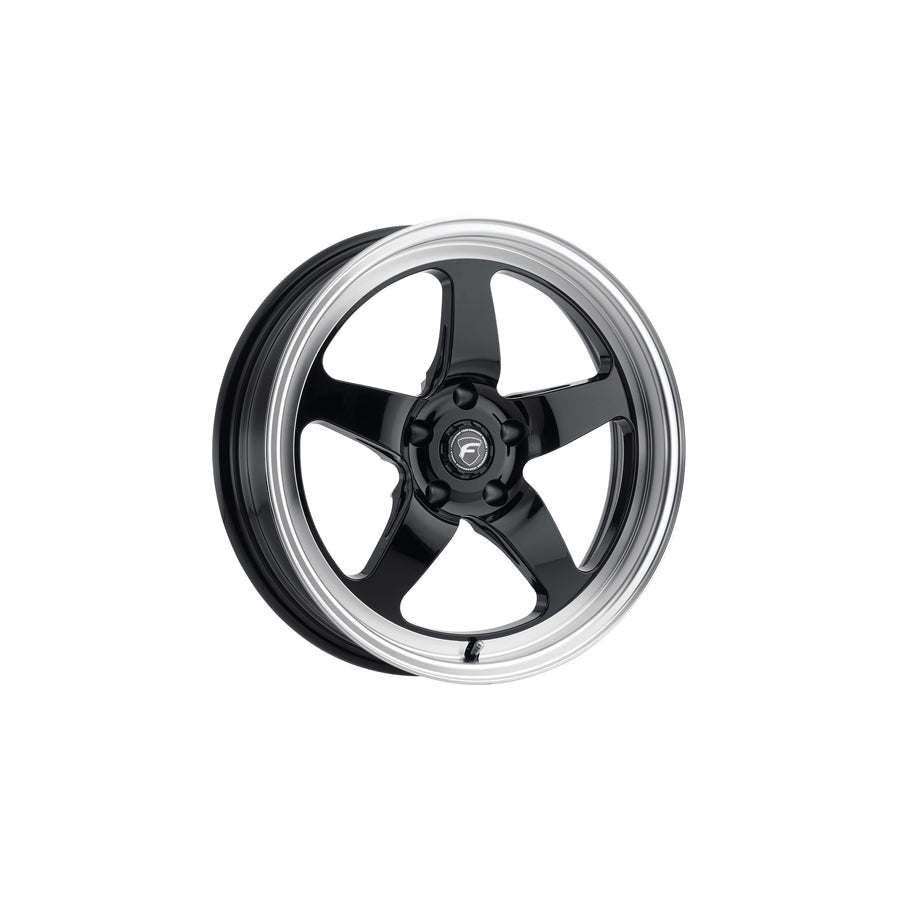 Forgestar F0917C088N19 17x5 D5 Drag Standard 5x139.7 ET-19 BS2.25 Gloss Black Machined Drag Racing Wheel