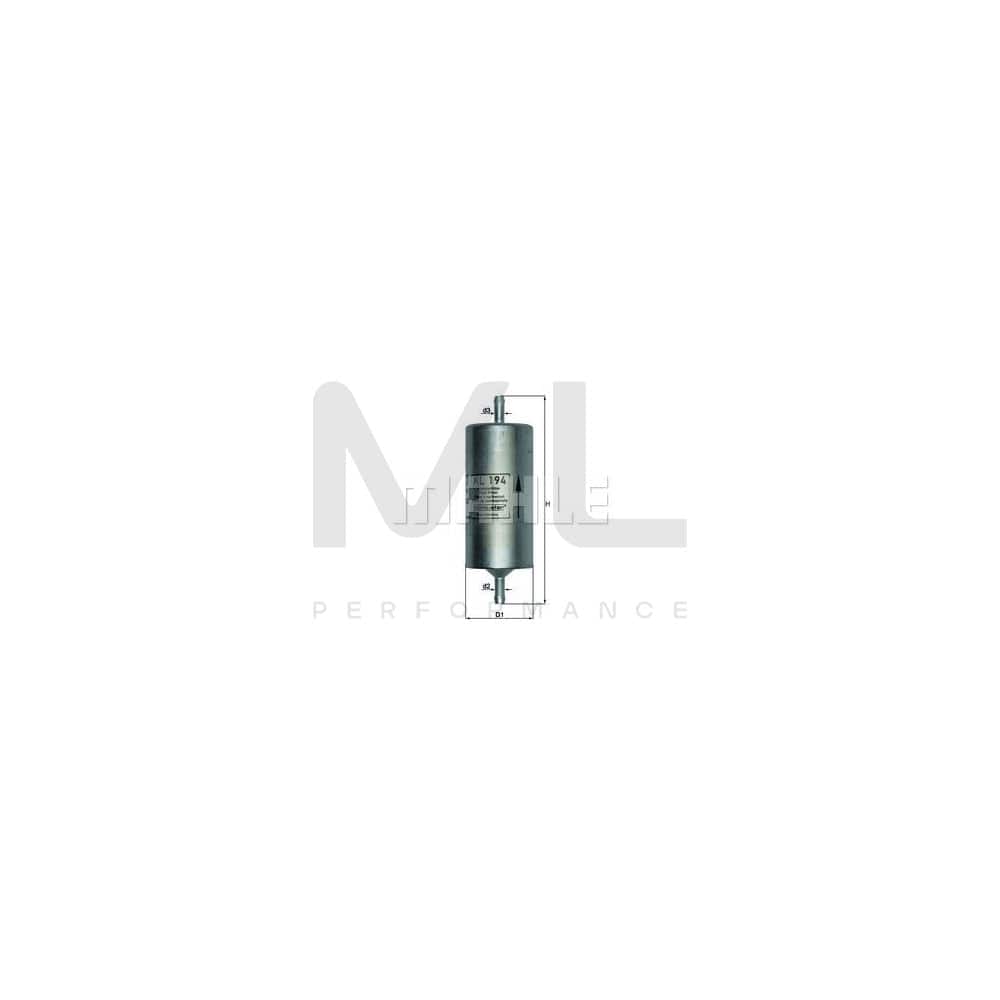 MAHLE ORIGINAL KL 194 Fuel filter for FIAT Cinquecento (170) In-Line Filter | ML Performance Car Parts