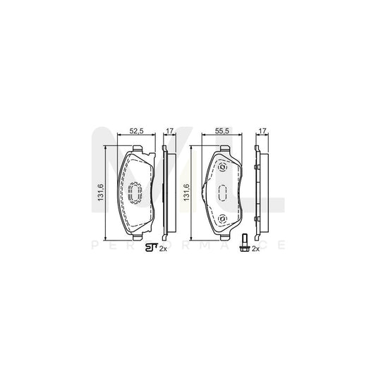 Bosch 0986495014 Brake Pad Set With Acoustic Wear Warning, With Mounting Manual BP281 | ML Performance Car Parts