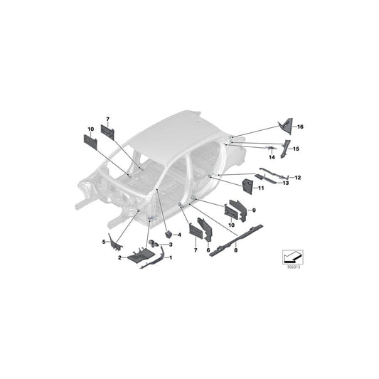 Genuine BMW 41009482607 F40 F44 Moulded Part,Entrance Outside,Front Left (Inc. 220d, M235iX & M135iX) | ML Performance UK Car Parts