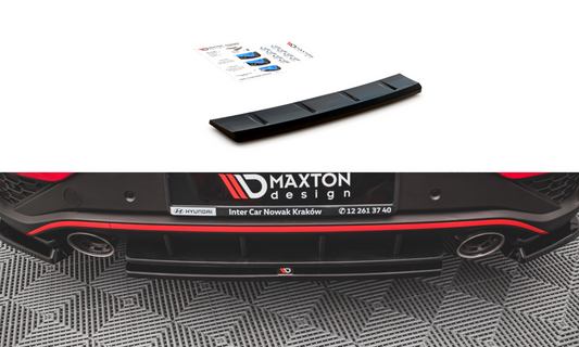 Maxton Design HY-I30-3F-N-RD1T Central Rear Splitter Hyundai I30N MK3 Facelift Hatchback | ML Performance UK Car Parts