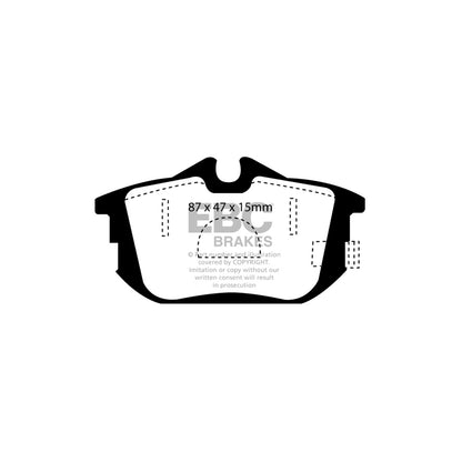 EBC PD13KR307 Mitsubishi Smart Yellowstuff Rear Brake Pad & GD Disc Kit - Girling/TRW Caliper (Inc. Colt & Forfour W454) 2 | ML Performance UK Car Parts