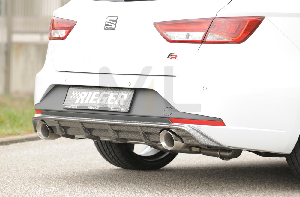 Rieger 00099285 SEAT 5F Leon FR Rear Diffuser 3 | ML Performance UK Car Parts