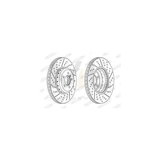 FERODO DDF2615VC-1 Brake Disc Perforated / Vented, Two-piece brake disc, Coated | ML Performance Car Parts