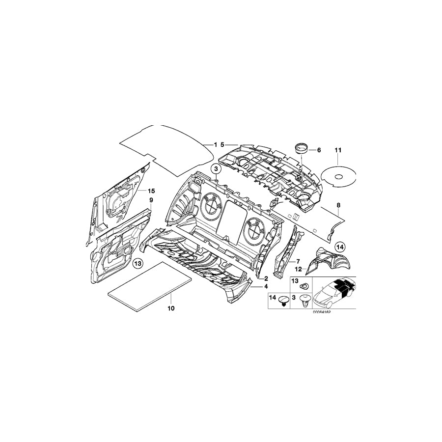 Genuine BMW 51438252476 E46 Sound Insulating Right (Inc. 328Ci, 323Ci & 325Ci) | ML Performance UK