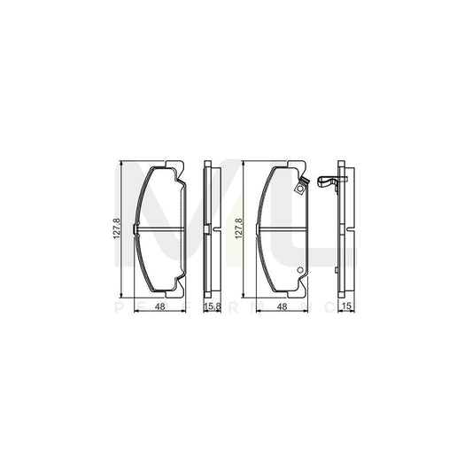 Bosch 0986495163 Brake Pad Set For Honda Civic With Acoustic Wear Warning, With Mounting Manual BP1462 | ML Performance Car Parts