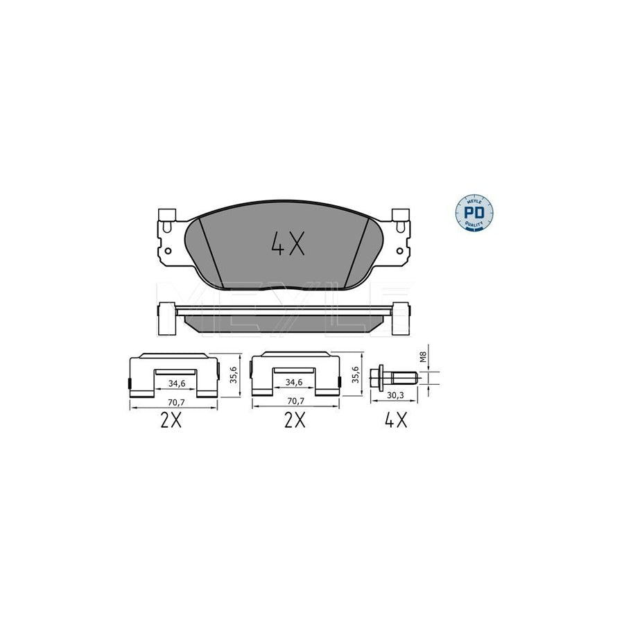 Meyle 025 234 2318/Pd Brake Pad Set For Jaguar S-Type (X200)