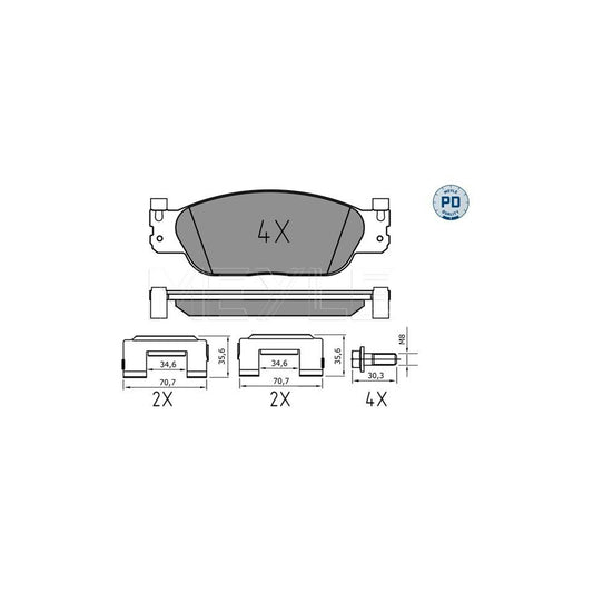 Meyle 025 234 2318/Pd Brake Pad Set For Jaguar S-Type (X200)