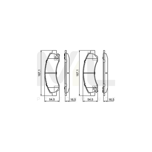 Bosch 0986495391 Brake Pad Set With Acoustic Wear Warning, With Anti-Squeak Plate BP1757 | ML Performance Car Parts
