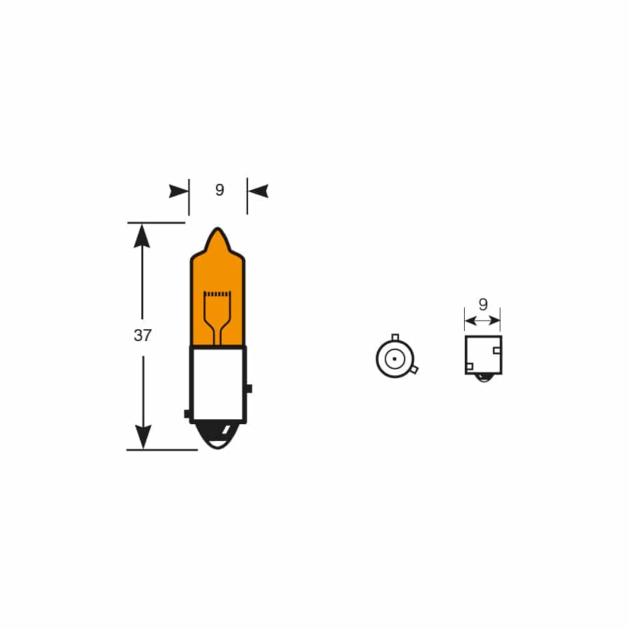 RING R927 12V 21W HY21W BAY9s Miniature Halogen Indicator  (Amber) | ML Performance