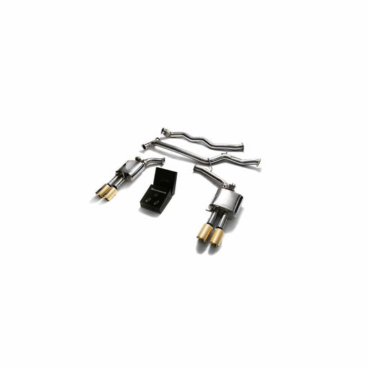 Armytrix AUB84-QS11G Valvetronic Exhaust System Audi A4 | A5 B8 2008-2015 with Quad Gold 3.5"  | ML Performance UK UK Car Parts